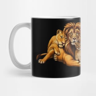 African Lion Family, Lioness, Lion and Cub Mug